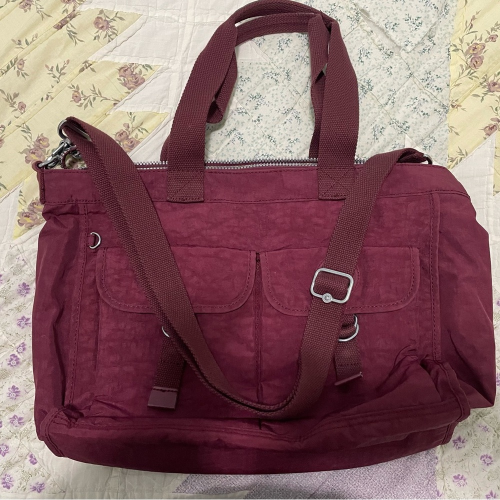 Kipling Burgundy Elise Shoulder Bag Tote